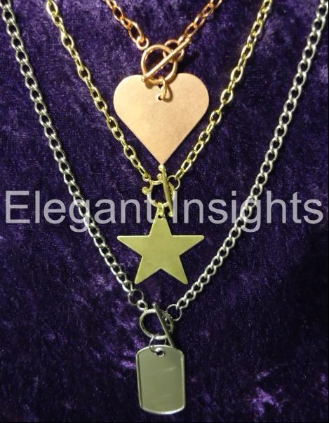 Photo of all three Initial Charm Necklace choices